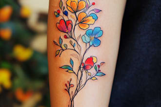 draw premium trash polka design , sleeve tattoo