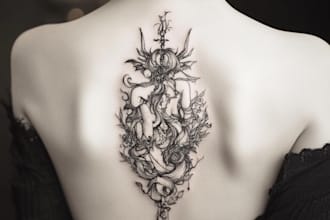 draw unique custom tattoo any tattoo design, tattoo artist