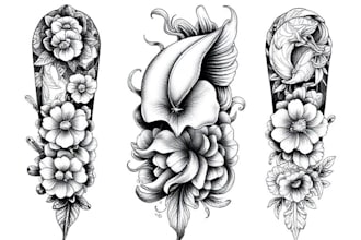 create sleeve tattoo design in realistic style