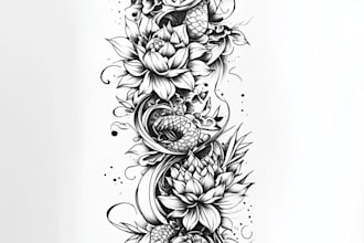 totally hand draw a custom tattoo sleeve design for you