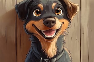 make a disney pets portrait illustration in disney style