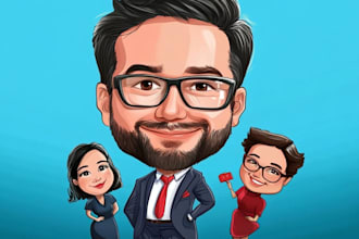 draw amazing cartoon caricature potrait for you