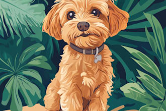 draw your potrait pet in disney style cartoon illustration