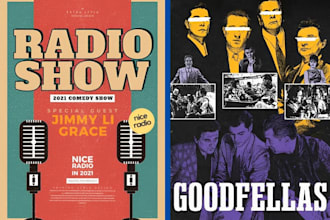 vintage poster design retro movie posters illustrated posters for social media