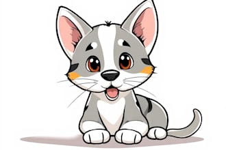 draw cartoon vector for your cat,dog and pet animal
