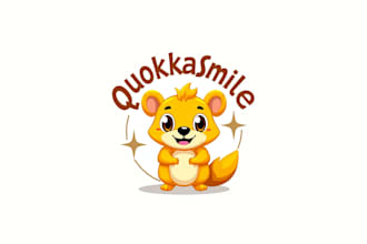 do awesome quokka cartoon style mascot logo design