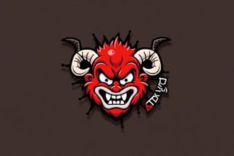 do hanya red mask mascot logo design