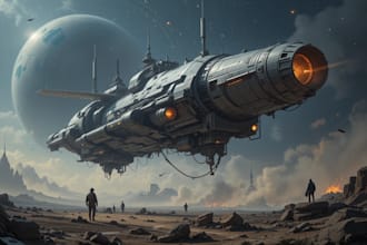 make a sci fi spaceship art