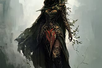 make a unique fantasy character concept art