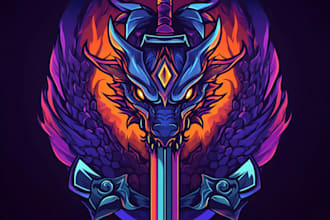 make 3d emblem logo with fantasy game style