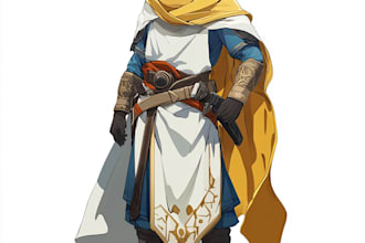 draw badass character illustration for tcg
