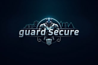 do team guard security mascot logo with company