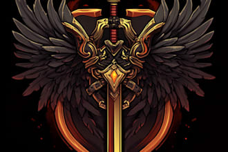 create fantasy game logo with cool unique magic style