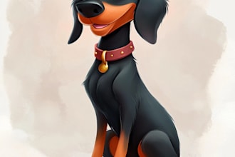 recreate  cartoon disney style pet portrait