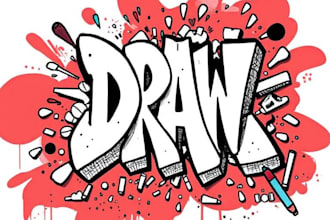 draw amazing doodle art graffiti cartoon illustration