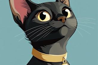 recreate cartoon disney style pet portrait