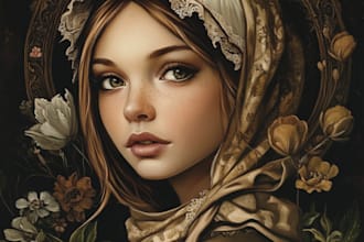 draw a watercolor or fantasy portrait and dnd party