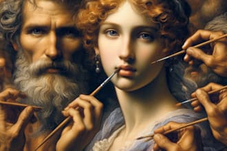 do renaissance art oil painting digital portrait