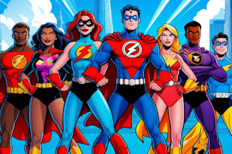 draw you into amazing superhero comic cartoon characters