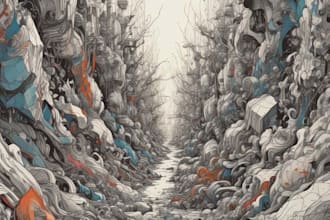 make a unique abstract art for you