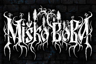 make death metal logo with texture and chrome effect