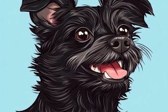design a custom disney pet portrait illustration