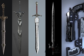 3d model of cosplay armor helmet mask sword 3d weapon gun stl for 3d printing