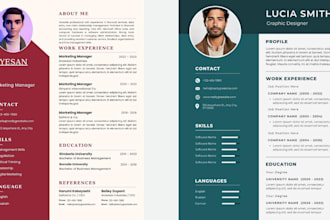 design professional modern resume, cover, service letter