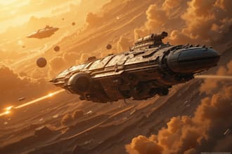 create a sci fi spaceship art