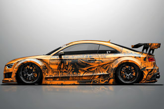 create car, van, truck, trailer vehicle wrap design