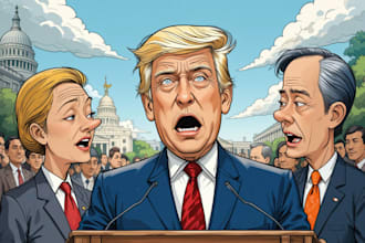 draw political cartoon and comic