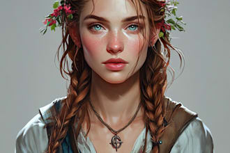 draw your fantasy character, rpg character or portrait