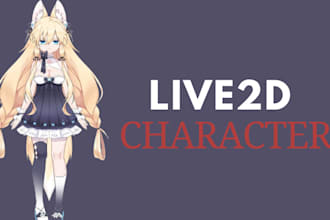 draw a ready to rig live2d vtuber character outfit design anime character vtuber