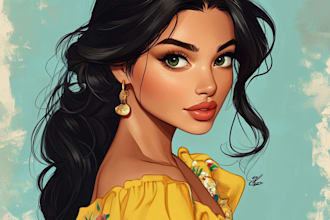 create magical couple portraits in disney or pixar style
