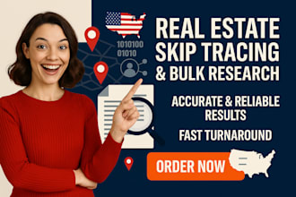 do real estate skip tracing, bulk tracing, and background research