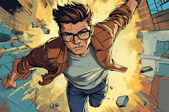 make a  comic book art, comic book illustrations