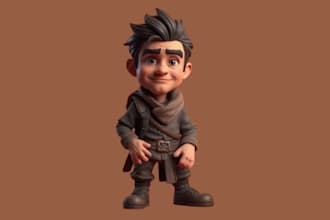 do 3d character, 3d toy, 3d model, character design, funko pop for 3d printing