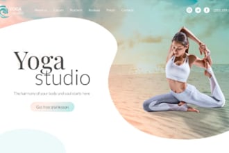 do yoga website design, meditation fitness website, redesign gym website