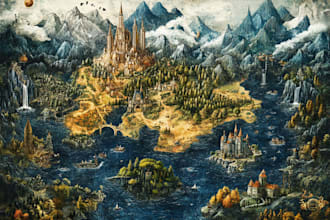 make a next stylish rpg fantasy map design