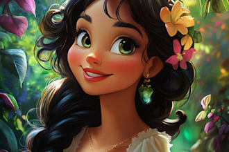 make a portrait into a disney style cartoon illustration