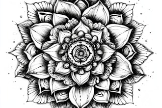 create tattoo design with mandala, flowers or custom for you