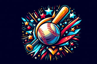 do awesome baseball team colorful mascor logo design