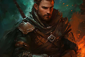 create dragons and dnd character illustration