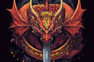 create a emblem logo with fantasy game style