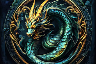 do fantasy game logo with cool unique magic style
