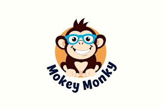 do monkey with glasses mascot logo design