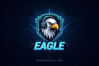 design outstanding eagle esport mascot logo for you in 12 hours