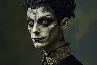 do a digital horror, dark, or goth painting