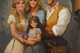 design a professional disney family portrait