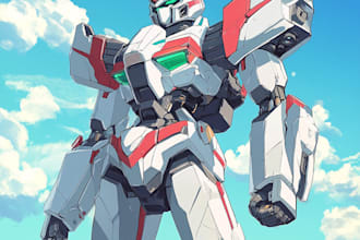 create gundam, transformer, robot, armor, and mecha, concept